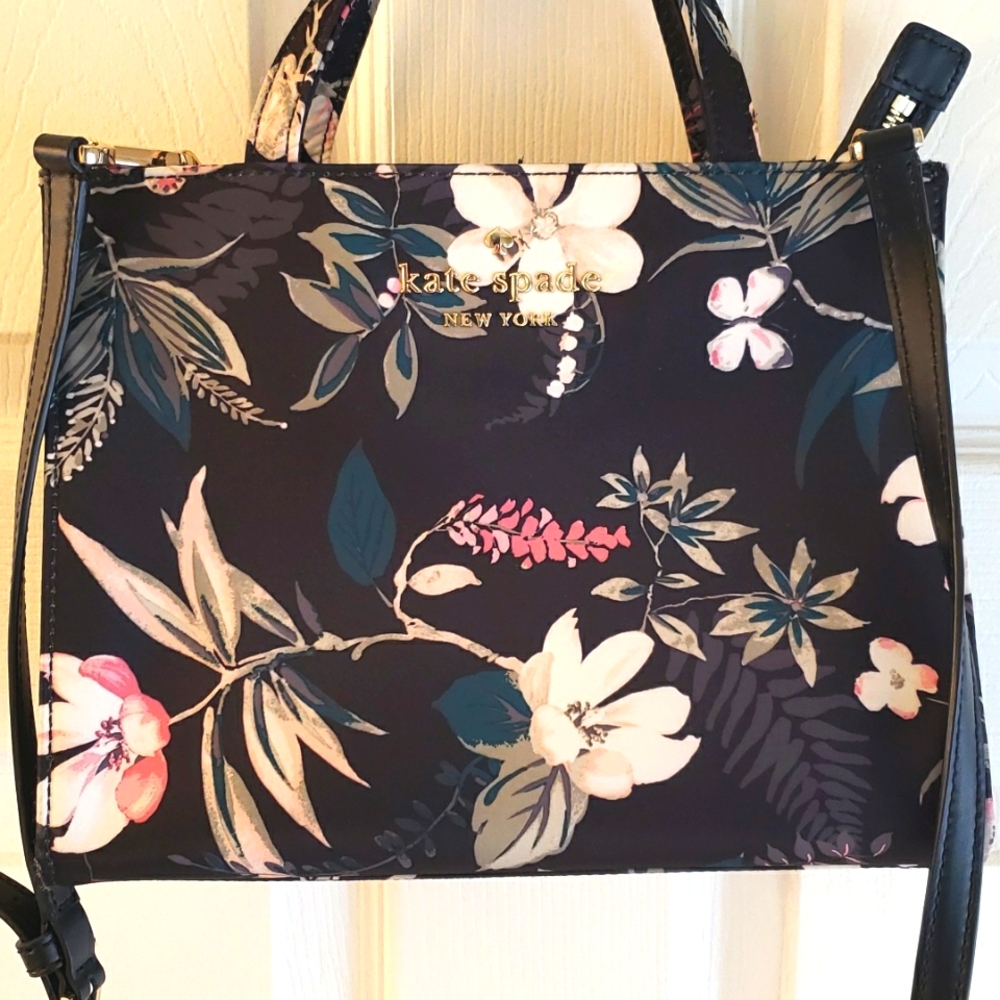 Kate Spade bag black garden botanicals collection